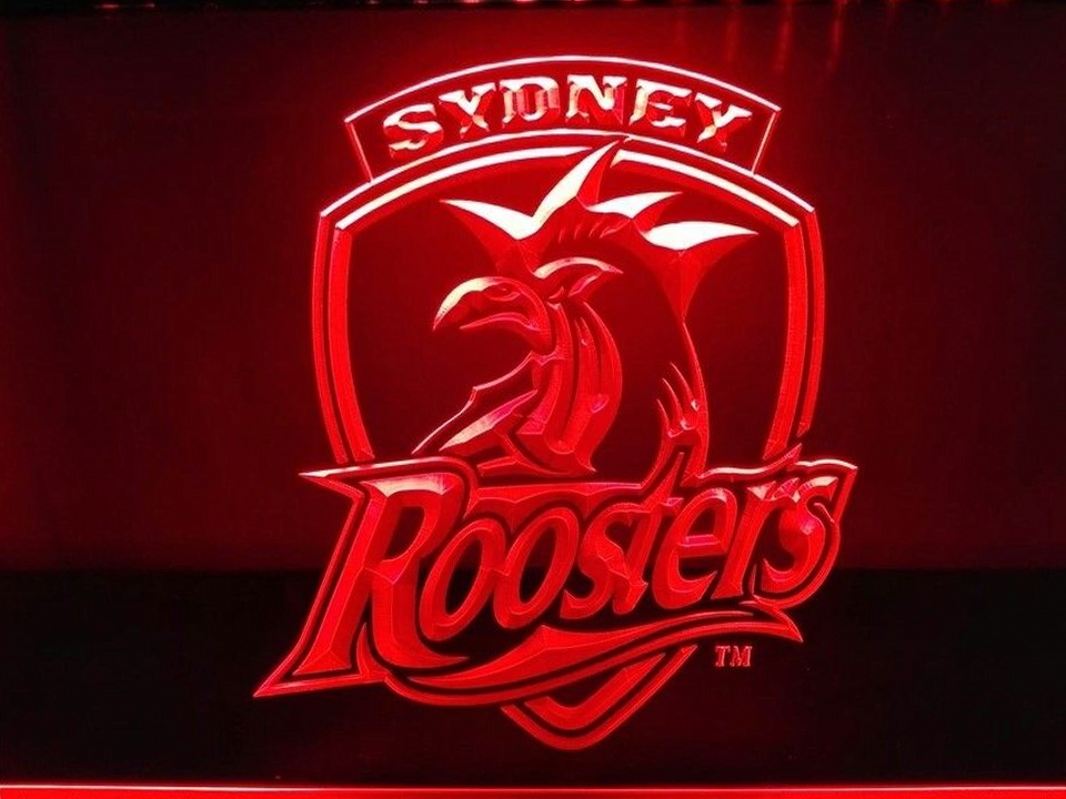 Sydney Roosters LED Neon Flag Sign Large NRL